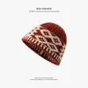 Estilo Urbano Retro Otoño e Invierno Sombrero Cálido Versátil para Mujer Circunferencia de Cabeza Grande Hace que la Cara Parezca Más Pequeña Modifica la Forma de la Cara Gorro de Punto