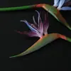Arreglo de escena con flores artificiales: Tallo individual de Strelitzia reginae (ave del paraíso) hecho de goma suave para decoración de escritorio, hogar y exterior, ramo de flores artificiales