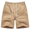 Pantalones cortos de trabajo de talla europea para comercio exterior transfronterizo, pantalones cortos de cinco puntos holgados y finos de moda casual con múltiples bolsillos para deportes al aire libre