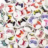 Contas Redondas Coloridas Galvanizadas Estampadas com Desenhos do Snoopy e do Ursinho Pooh Acessórios para Joias Corrente de Celular Chaveiro de Caneta DIY