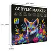 Marcador de Acrílico Líquido Directo 12 Colores Punta Suave Especial para Arte Estudiantil DIY Pintura a Mano Graffiti