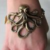Comercio exterior nueva moda plata antigua bronce antiguo pulsera de pulpo de roca ventas directas de fábrica