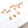 Cuentas de oro de 14 quilates con forma de corazón de melocotón, hechas a mano, con agujero pasante, accesorios de joyería, pulsera, cuentas de amor.