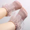 Meias Femininas de Verão com Renda em Malha para Crianças Algodão Penteado Respiráveis Absorventes de Suor Meias Curtas