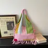 Nova Bolsa de Ombro com Design Único, Bolsa de Mão Feminina com Franja, Bolsa Tote Tecida Fofa Tendência Estilo Oceano para o Dia a Dia