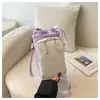 Nova bolsa pequena quadrada de pelúcia fofa com desenho animado em blocos de cor para mulheres, bolsa de ombro transversal estilo coreano, bolsa de armazenamento moderna e versátil