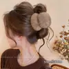 Pinza de garra de felpa floral grande para cabello grueso, pinza de pelo tejida de alta gama para otoño e invierno, nuevo pinza de tiburón 2026 accesorio para el cabello para mujer