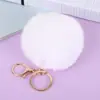 Llavero de Bola de Pelo de Conejo Rex Sintético de 8 cm Adorno Creativo para Coche Llavero Colgante de Bolsa Rellena de Pelo Sintético Regalo