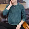 Camiseta de hombre de moda transfronteriza, nueva sudadera casual jacquard de cuello redondo para primavera y otoño, camiseta básica de manga larga de talla grande a la moda para hombre