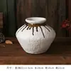 Vaso de Cerâmica Estilo Wabi-Sabi Retrô para Entrada de Casa, Gabinete de TV, Pote Manchado de Grés Antigo, Decoração para Arranjo de Flores de Pousada, Enfeites