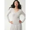 Suave y amigable con la piel, cuello en V cruzado minimalista, 26 estilos de suéter de cachemira para mujer, corte ajustado, que realza la figura, jersey de punto como capa base