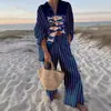 Estilo Nuevo Europeo y Americano Creativo Patrón de Pez Traje Casual Holgado Pantalones Deportivos de Pierna Ancha Conjunto Casual con Temática Oceánica