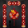 Pareados de Año Nuevo para el Año del Caballo, Pareados de Año Nuevo para el Hogar, Pegatinas de Puerta para el Festival de Primavera con el Carácter "Fu", Decoraciones de Día de Año Nuevo, Decoraciones Finas Aterciopeladas