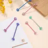 Pendientes de hueso de oreja de color nuevo transfronterizos, de varilla larga, para puente de oreja, doble perforación en la oreja, puente de oreja, acero inoxidable, 6 colores, Flor de Loto Amor