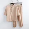 24 Verano Nuevo Transfronterizo Algodón y Lino Hebilla Traje Hanfu para Hombre Amazon Retro Talla Grande Casual Tang Suit para Hombre