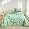 2025 Novo Estilo Algodão Puro Estampado Colcha de Algodão Colcha de Algodão para Ar Condicionado Colcha Fresca de Verão Conjunto de Quatro Peças Lavável à Máquina