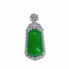 Pingente de Prata Esterlina S925 Calcedônia Verde Natural Grau Alto de Gelo Moda Novo Estilo Chinês Retro Unissex Acessório de Pingente