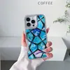 Funda para Teléfono Móvil Cubo de Agua Pegamento Pintado Marco Metálico Plateado Adecuada para Motorola Moto G15/E15
