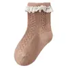Calcetines para Bebé 2026 Otoño e Invierno Algodón Peinado Transpirables Calcetines de Encaje para Niñas Calcetines de Princesa Sin Costuras que no Aprietan
