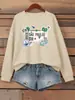 Sudaderas Estampadas de Boletos de Avión de Viaje a São Paulo Brasil para Mujer Otoño Streetwear Cuello Redondo Suaves Sudaderas