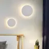 Luminária de parede redonda, nova luminária de cabeceira para quarto, design simples e minimalista, decoração criativa para parede de fundo da sala de estar, luminária de parede ambiente, tecido e ferro