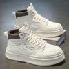 Zapatos de Hombre Otoño 2025 Nuevos Zapatos Blancos de Caña Alta para Hombre Tendencia Versátiles Zapatos Deportivos de Suela Gruesa Tenis Casuales Zapatos de Moda