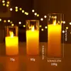 Lámpara de vela cilíndrica navideña con simulación de llama oscilante, lámpara electrónica, lámpara de decoración para hotel y hogar, en stock