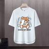 Camiseta de manga corta para hombre, marca de moda de verano, suelta, de cinco puntos, manga, 2024, nueva camiseta con estampado simple de Internet Ins.