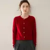 Cárdigan de Cachemir con Cuello Redondo para Mujer Delgado de Cachemir de Cabra Raglán Color Sólido Holgado Cómodo Versátil Temperamento Moda Prendas de Punto Ropa de Abrigo