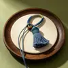 Color degradado tejido a mano nudo Vajra borla hilo de algodón anillo para dedo hebilla llavero colgante para bolso accesorio colgante para solapa