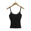 Top Sexy de Verão 2025 Sem Mangas para Mulheres, Camada Base Doce Slim Fit Puro Desejo com Top Cropped Patchwork de Renda