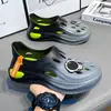 Crocs de Oficina para Hombre Antideslizantes Planos para Exteriores Sandalias Cerradas Simples de Playa para Hombre Sensación Suave