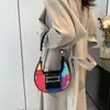 Bolsos transfronterizos bolsa mujer 2024 nueva moda bolso de axila de media luna nicho hermoso color de contraste bolso de hombro de media luna