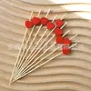 Corazón Rojo Corazón Rosa Corazón de Fruta Corazón de Durazno Brochetas Día de San Valentín Festival Qixi Regalos para Fiestas Decoración de Cócteles Brochetas de Bambú
