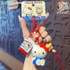 Chaveiro Pingente Autêntico Sanrio Série Hello Kitty Estampa de Leopardo para Meninas, Doce e Descolado, Acessório de Bolsa de Alto Valor