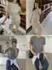 Camiseta de Manga Corta Bordada de Pony Lyocell Tencel de Verano 2026 para Mujer, Top Básico Delgado Simple y Versátil con Cuello Redondo