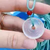 Nuevo Collar de Hebilla de Paz Luna Blanca Estilo Chino, Cuerda Trenzada Hecha a Mano Colgante de Jade, Joyería de Nicho Fresca y Discreta, Fabricante