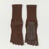 Calcetines de Yoga para Mujer, Calcetines Deportivos Antideslizantes Profesionales de Cinco Dedos, Calcetines para Piso de Pilates en Interiores, Fitness, Entrenamiento, Calcetines Largos de Dedos Separados