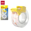 Conjunto de Fita Adesiva Transparente Invisível Deli com Cortador para Estudante, Escritório, Alta Viscosidade, Fita Pequena Transparente no Atacado