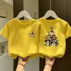 Camiseta de Manga Curta para Meninas Verão Algodão Puro Infantil Bebê 2026 Nova Doce e Fofa Roupa de Verão Roupa Infantil Tops de Desenho Animado