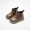 Botas Martin forradas de polar para niños, colección otoño/invierno 2026, botines de suela blanda estilo británico para niños, botas de cuero cálidas y engrosadas para niñas