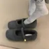 Zapatos de felpa de una sola pieza para mujer, zapatos retro Mary Jane, tendencia 2026, nuevo estilo de invierno, zapatos cálidos de una sola hebilla, zapatos peludos, zapatos de algodón