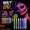 Canetas de pintura corporal fluorescentes UV de 12 cores, pincéis de decoração facial, suprimentos para pintura corporal para boates, shows e eventos
