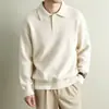 Yingao Camisa Polo Tricotada Jacquard de Outono com Lapela Masculina Solta Casual Manga Longa Estilo Old Money Transfronteiriço Roupa Masculina Suéter
