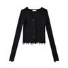 Cardigan Curto Sexy Decote V Profundo Europeu e Americano Tricot para Mulheres 2024 Outono Novo Tricot Sexy Slim para Usar por Baixo