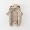 Mono de invierno con plumón para bebé niño, para lactantes y niños pequeños, engrosado y de terciopelo, ropa de exterior cálida y casual para gatear que se puede llevar