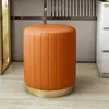 Banqueta de Luxo Leve, Banqueta de Maquiagem para Quarto, Banqueta Nórdica Moderna para Manicure, Banquinho Baixo Redondo para Sala de Estar, Banqueta para Penteadeira, Cadeira de Maquiagem