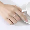 Anel Pag&Mag Quadrado de Zircônio em Prata Esterlina S925 Design de Nicho Estilo de Luxo Acessível Anel Aberto Ajustável Joias da Moda