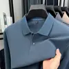 26 Camisas Polo Casual de Manga Larga para Hombre, Color Sólido, Cuello Solapa, Algodón Mercerizado 100%, Gama Alta, para Primavera y Otoño, Ropa de Papá