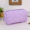 Bolsa de Maquiagem Acolchoada com Laço Estilo Novo Transfronteiriça, Necessaire Portátil de Viagem, Bolsa de Armazenamento de Batom e Cosméticos para Meninas